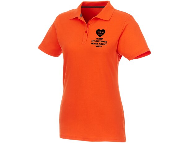 Polo de manga corta para mujer Helios Naranja detalle 22