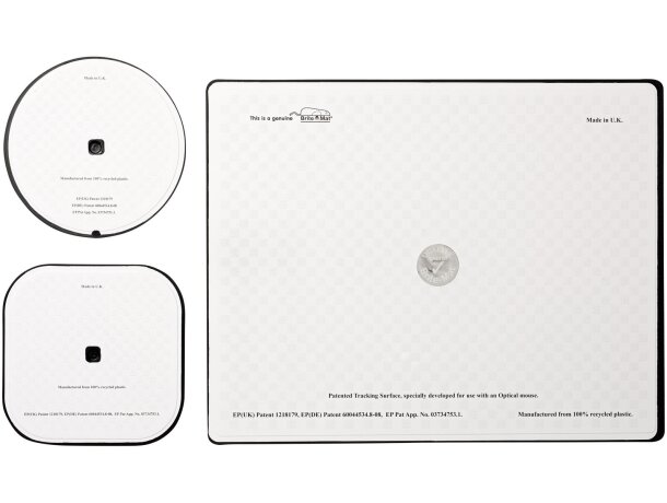 Combo alfombrilla ratón y posavasos Brite-Mat papel reciclado Negro intenso detalle 2