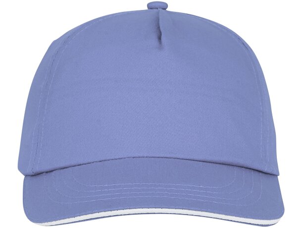 Gorra personalizable de 5 paneles con detalle de ribete Azul claro detalle 14