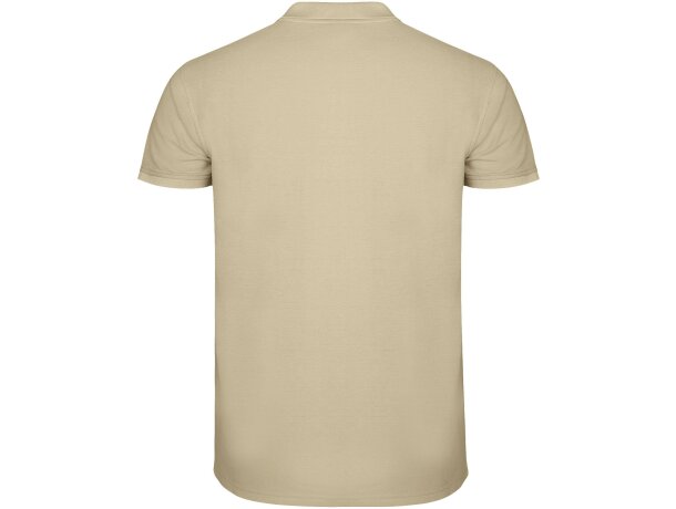 Polo manga corta hombre Star Roly 100% algodón piqué 200 g/m² Arena detalle 18