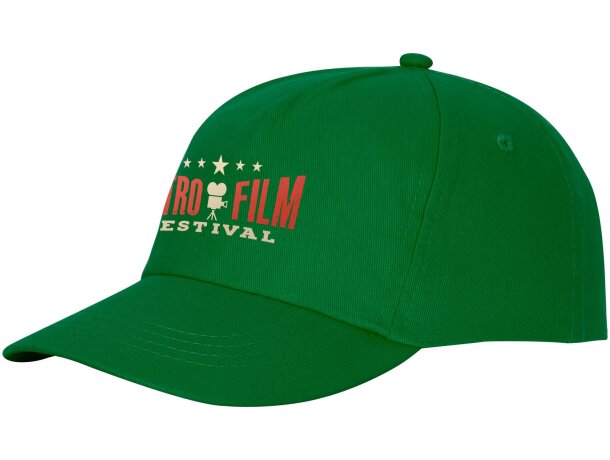 Gorra promocional de 5 paneles con impresión personalizada Verde helecho detalle 55