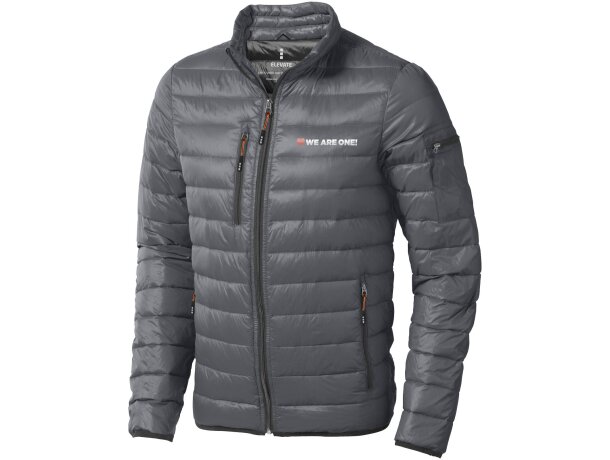 Chaqueta ligera plumón natural hombre Scotia Gris acero detalle 23