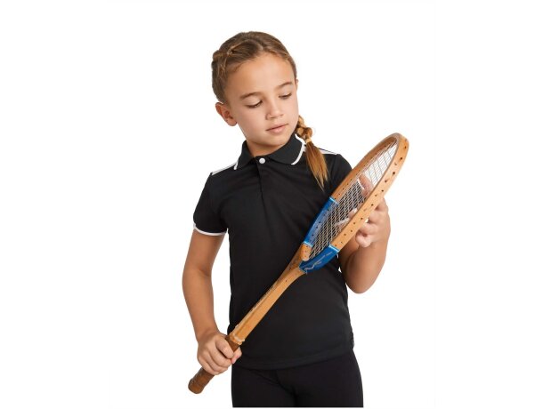 Polo deportivo manga corta infantil Tamil Roly poliéster reciclado Rojo/blanco detalle 9