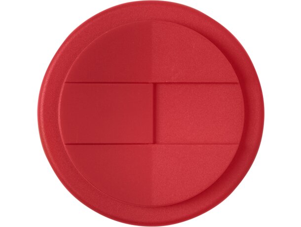 Vasos de plástico antiderrame pp reciclado 250ml Blanco/rojo detalle 2
