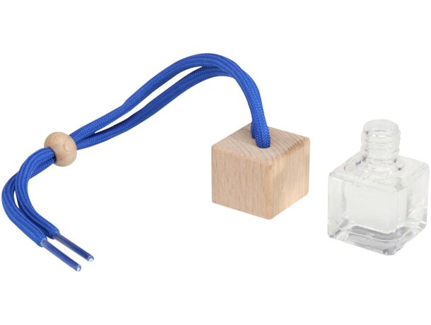 Ambientador de coche Ono en vidrio borosilicato y madera de haya Azul detalle 3