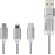 Cable de carga personalizado 100 cm con 5 conectores Versatile Plateado detalle 12
