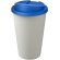 Vaso de plástico con cierre clip y tapa de rosca pp reciclado 350ml Azul medio/blanco