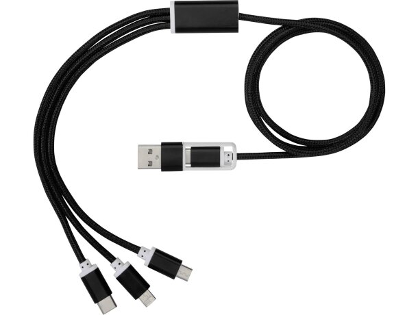 Cable de carga personalizado 100 cm con 5 conectores Versatile Negro intenso detalle 14