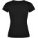 Camiseta cuello pico mujer Roly Victoria algodón 155 g/m² Negro intenso detalle 7