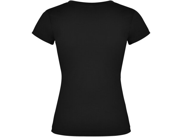 Camiseta cuello pico mujer Roly Victoria algodón 155 g/m² Negro intenso detalle 7