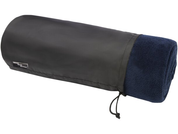 Manta polar coral Lily de RPET certificada GRS con funda Negro intenso detalle 15
