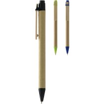 Bolígrafo con pulsador en papel ecológico