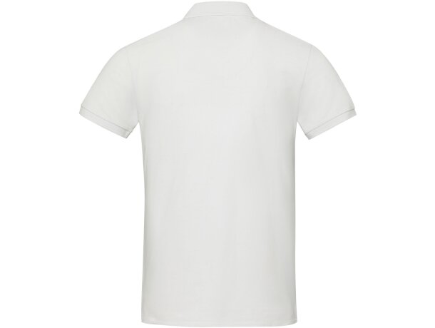 Polo manga corta unisex Aware Emerald con tejido reciclado Blanco detalle 3