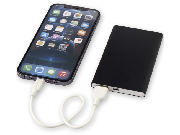 Batería externa Pep 4000 mAh aluminio reciclado certificado RCS Negro intenso detalle 6