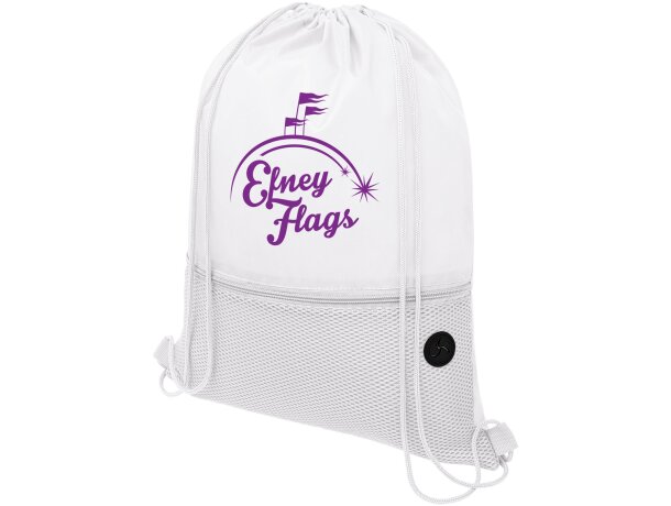 Mochila de cuerdas para empresa poliéster Oriole Blanco detalle 16