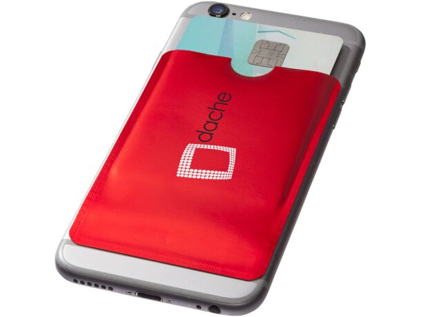 Portatarjetas para smartphone con protección RFID Exeter Rojo detalle 1
