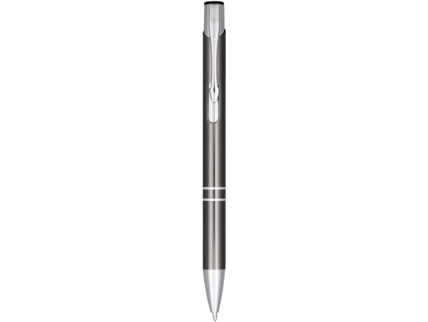 Bolígrafo de aluminio anodizado Moneta Gris detalle 4