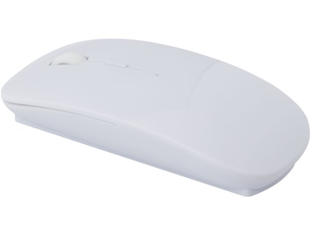 Ratón inalámbrico Menlo de plástico reciclado RCS Blanco detalle 4