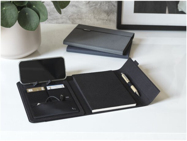 Organizador Liberto con soporte móvil y papel reciclado FSC Gris detalle 6