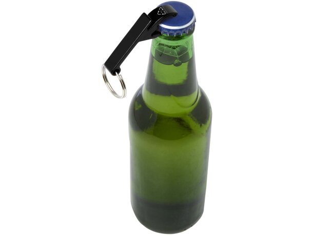 Abridor de botellas y latas Tao aluminio reciclado con llavero Negro intenso detalle 3