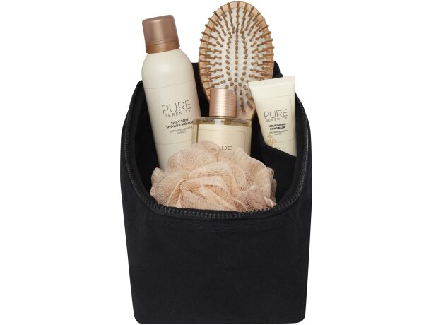 Neceser organizador Aware Pack de algodón reciclado Negro intenso detalle 9