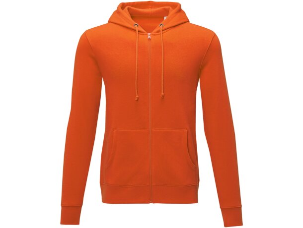 Sudadera con capucha y cremallera completa hombre Theron Naranja detalle 12
