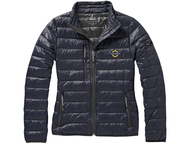 Chaqueta plumón natural mujer Scotia con certificación RDS Azul marino detalle 13
