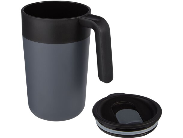 Taza térmica Nordia con doble pared reciclada de 400ml Gris detalle 14