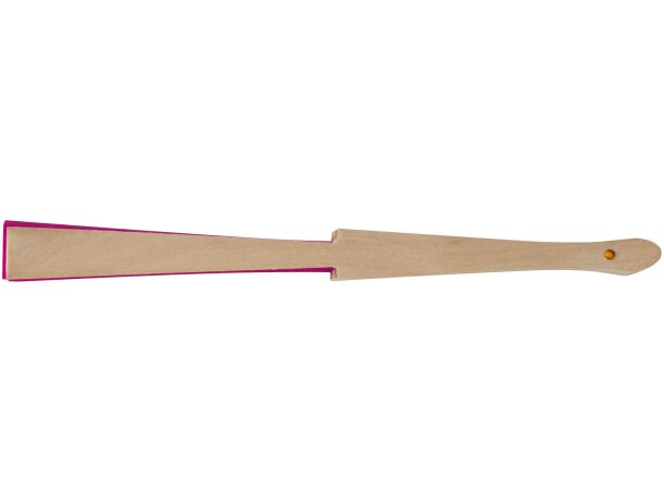 Abanico Manuela de madera y poliéster personalizable Rosa detalle 14