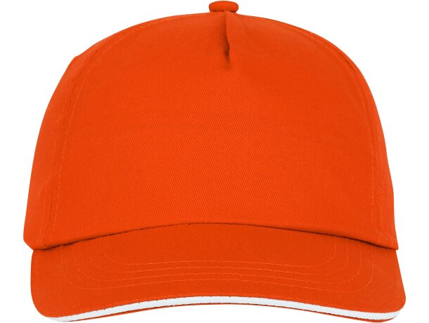 Gorra personalizable de 5 paneles con detalle de ribete Naranja detalle 10