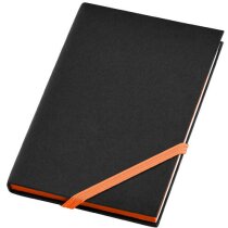 Libreta de tapas rígidas con cierre de cinta de color negro intenso Libreta de tapas rígidas con cierre de cinta de color negro intenso