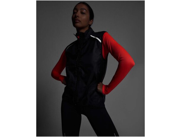 Chaleco running ligero unisex Jannu Roly transpirable Negro intenso detalle 4