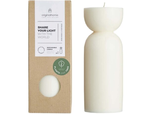 Vela orgánica de cera vegetal Originalhome 900g con mecha algodón Beige detalle 6