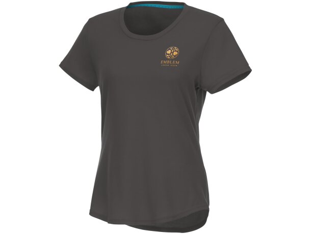 Camiseta de manga corta de material reciclado GRS para mujer Jade Gris tormenta detalle 25