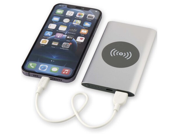 Batería externa inalámbrica Juice aluminio reciclado 4000 mAh Plateado detalle 13