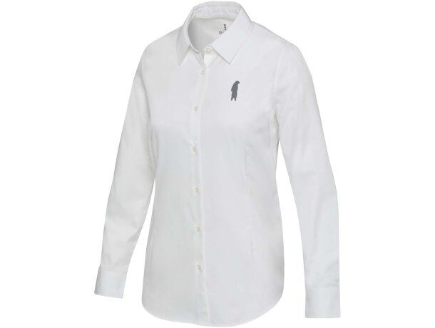 Camisa sarga mujer Citrine algodón BCI certificado 185 g/m² Blanco detalle 5