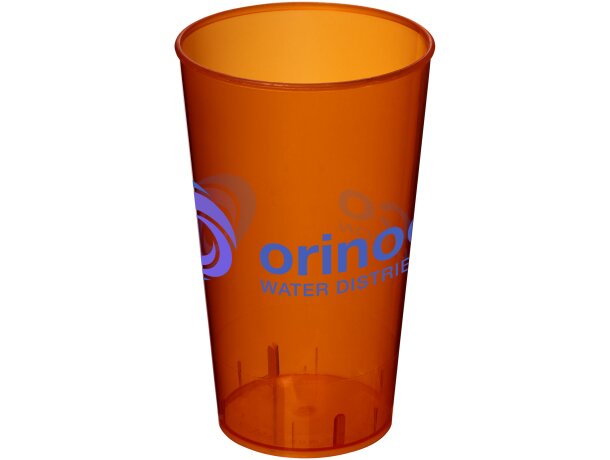 Vaso de plástico de 375 ml Arena Naranja transparente detalle 9