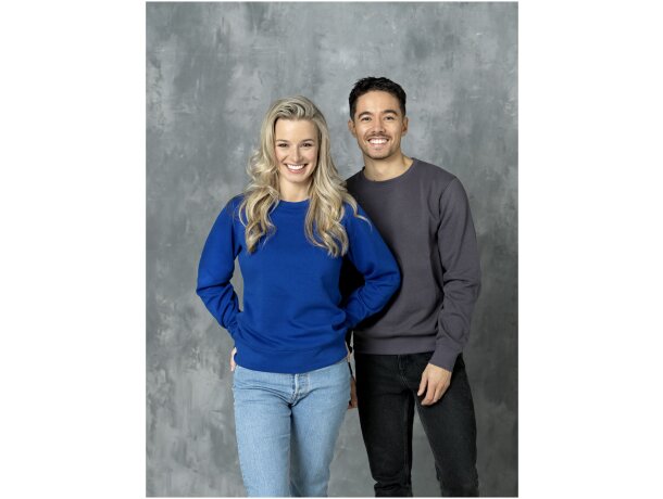 Jersey cuello redondo mujer Zenon interior afelpado algodón Negro intenso detalle 39