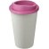 Vaso de plástico con tapa de rosca polipropileno reciclado 350ml Blanco/rosa