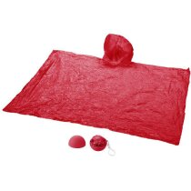 Llavero con poncho impermeable personalizado rojo