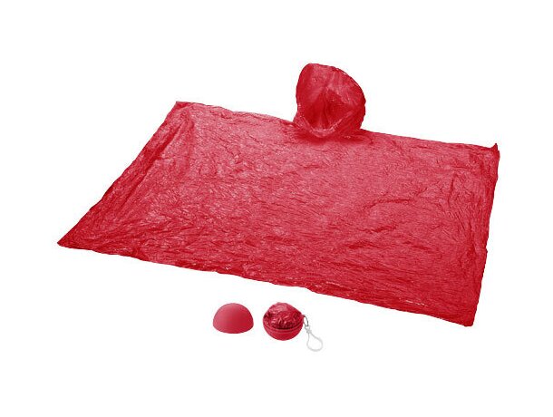 Llavero con poncho impermeable rojo Llavero con poncho impermeable rojo