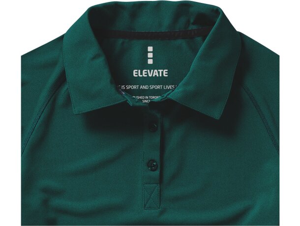 Polo de manga corta de mujer ottawa de Elevate 220 gr Verde bosque detalle 18