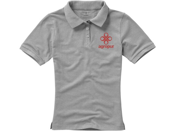 Polo de mujer barato en algodón 200 g/m2 Elevate Life Calgary Mezcla de grises detalle 54