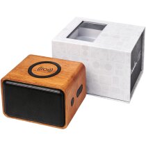 Altavoz con base de carga inalámbrica Wooden