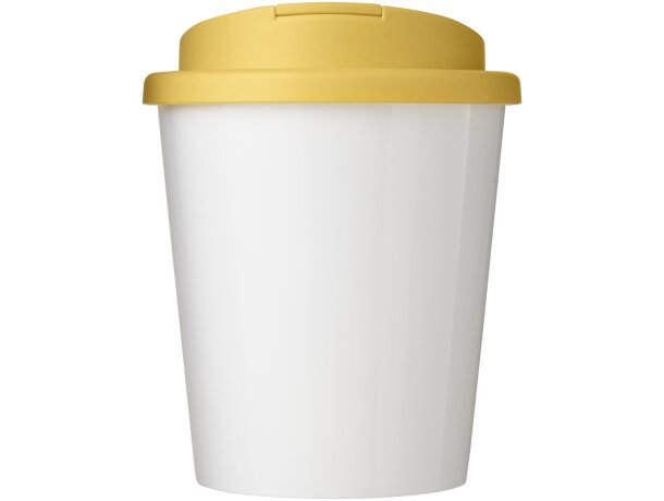 Vasos de plástico antiderrame pp reciclado 250ml Blanco/amarillo detalle 5