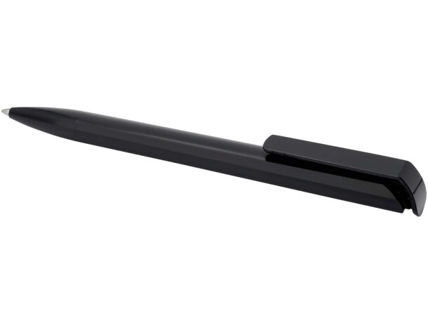 Bolígrafo de plástico reciclado Lucia con tinta líquida Negro intenso detalle 6