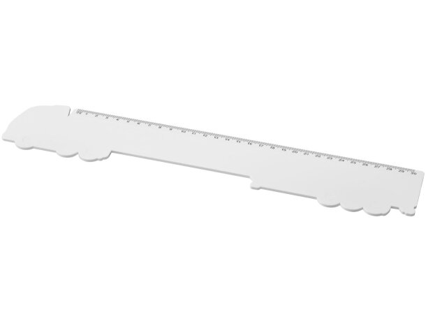 Regla reciclada Tait con forma de camión 30 cm blanca Blanco detalle 1