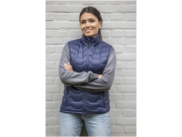 Chaleco aislante reciclado GRS con plumas RDS mujer Epidote Azul marino detalle 8