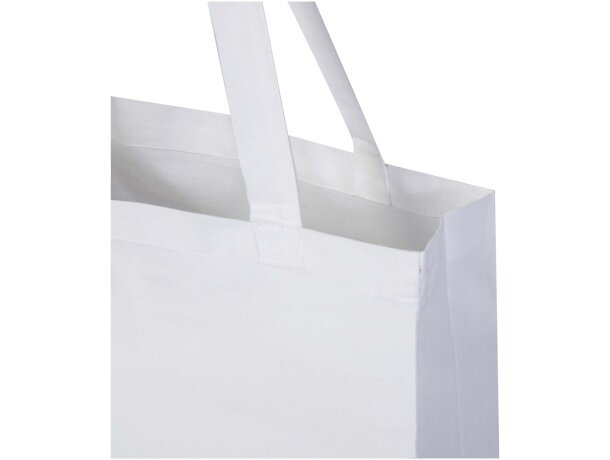 Bolsa tote con refuerzos algodón reciclado certificado GRS Madras Blanco detalle 29