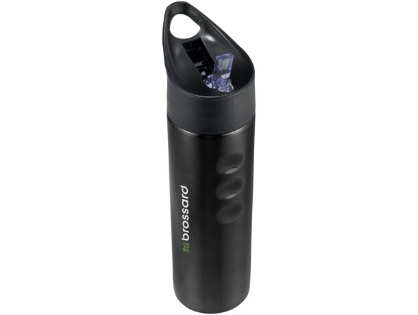 Bidón de 750 ml de acero inoxidable personalizado negro intenso